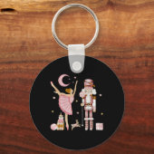 Porte-clés Plum rose rétro Fairy Nutcracker Noël C (Recto)