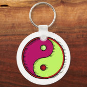 Porte-clés Plum vert soufflé Yin Yang (Recto)