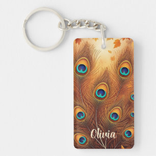 Porte-clés Plume de Paon d'Automne