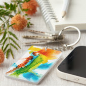 Porte-clés Plume primaire - aquarelles (Devant droit)