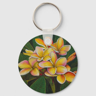 Porte-clés Plumeria d'arc-en-ciel