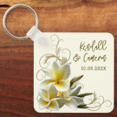 Porte-clés Plumeria Flourish Wedding Favoriser le Porte - clé (Recto)