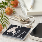 Porte-clés Plumes blanches et sens (Devant Droit)