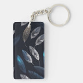 Porte-clés plumes bleues et blanches (Dos)