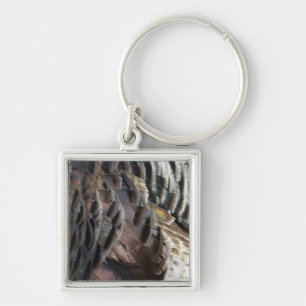 Porte-clés Plumes de Dindon Sauvage I Design Nature Abstrait