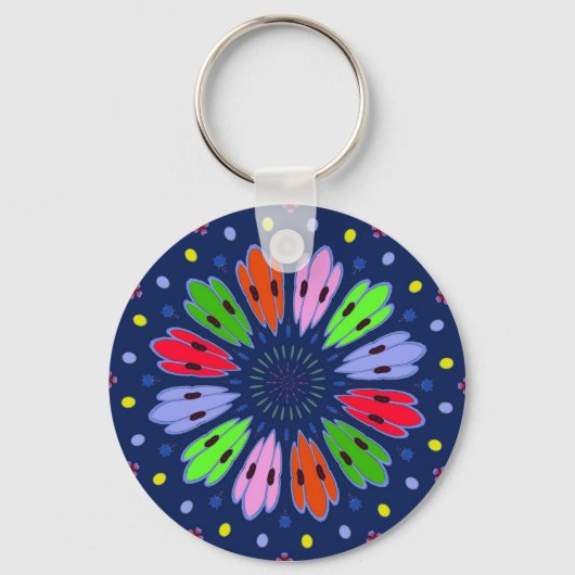 Porte-clés Plumes de paon (Recto)