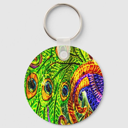 Porte-clés Plumes de paon (Recto)