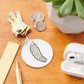 Porte-clés Plumes dessinées à la main Nature minimaliste