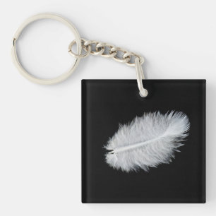Porte-clés Plumes d'oiseau blanc