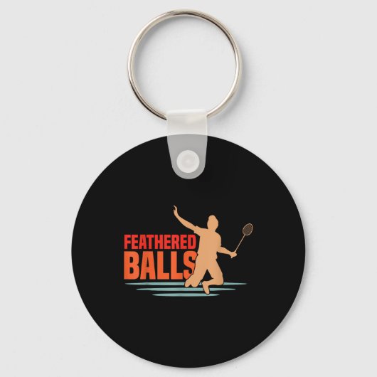 Porte-clés Plumes - Drôle Badminton (Recto)