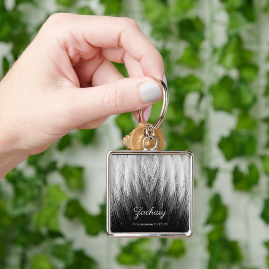 Porte-clés Plumes élégantes Monogrammé (main)