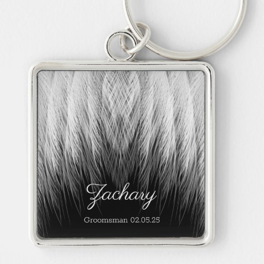 Porte-clés Plumes élégantes Monogrammé (Devant)