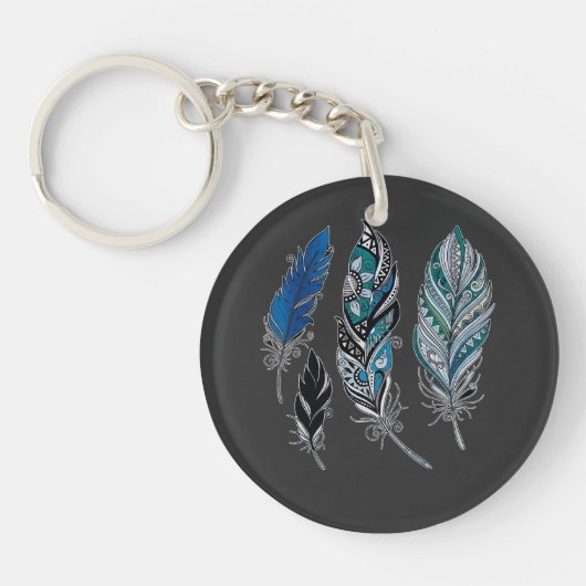 Porte-clés Plumes et couleurs dansent (Devant)