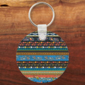Porte-clés Plumes ethniques : Broderie Boho Chic (Verso)