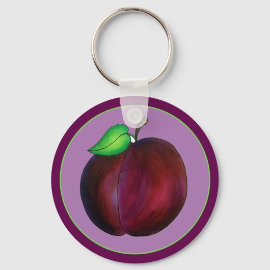 Porte-clés Plums mûrs Été Purple Plum Illustration (Recto)