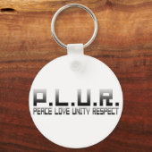 Porte-clés PLUR - Paix Amour Unité Respect (Recto)