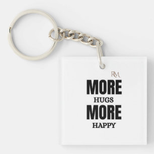 Porte-clés Plus de câlins Plus de bonheur Design positif mign