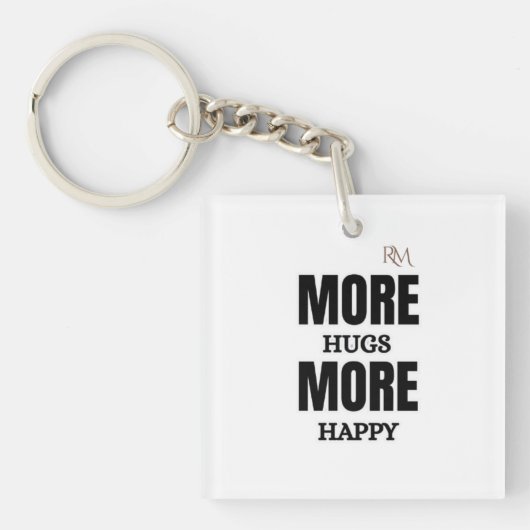 Porte-clés Plus de câlins Plus de bonheur Design positif mign (Devant)