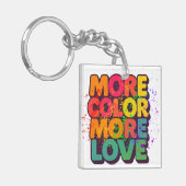 Porte-clés Plus de couleur, plus d'amour, typographie ludique (Devant gauche)