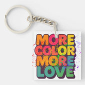 Porte-clés Plus de couleur, plus d'amour, typographie ludique (Devant)