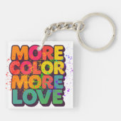 Porte-clés Plus de couleur, plus d'amour, typographie ludique (Dos)