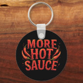 Porte-clés Plus de sauce chaude chili épicé amoureux des alim (Recto)