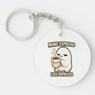 Porte-clés Plus d'espresso moins de dépresso Personnage de ca