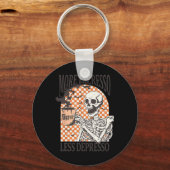 Porte-clés Plus Espresso Moins Depresso Café Boire Squelette (Recto)