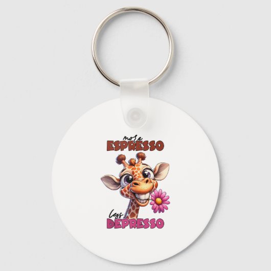 Porte-clés Plus espresso moins dépresso Spruch Kaffee Espress (Recto)