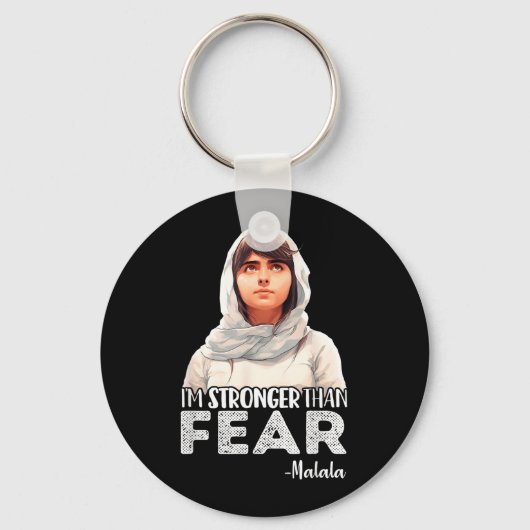 Porte-clés Plus fort que la peur Citation de Malala Yousafzai (Recto)