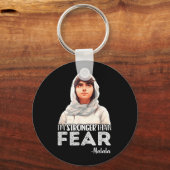 Porte-clés Plus fort que la peur Citation de Malala Yousafzai (Recto)
