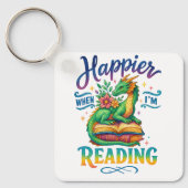 Porte-clés Plus heureux quand je lis (Recto)