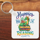 Porte-clés Plus heureux quand je lis (Recto)