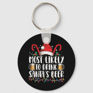 Porte-clés Plus susceptible de boire la bière du Père Noël Bo