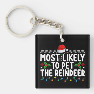 Porte-clés Plus susceptible de caresser le renne Noël Vacance