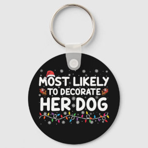 Porte-clés Plus susceptible de décorer son chien Famille Noël