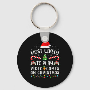 Porte-clés Plus susceptible de jouer aux jeux vidéo Xmas Fami