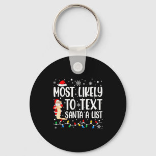 Porte-clés Plus Susceptible De Texter Santa A Liste Familiale