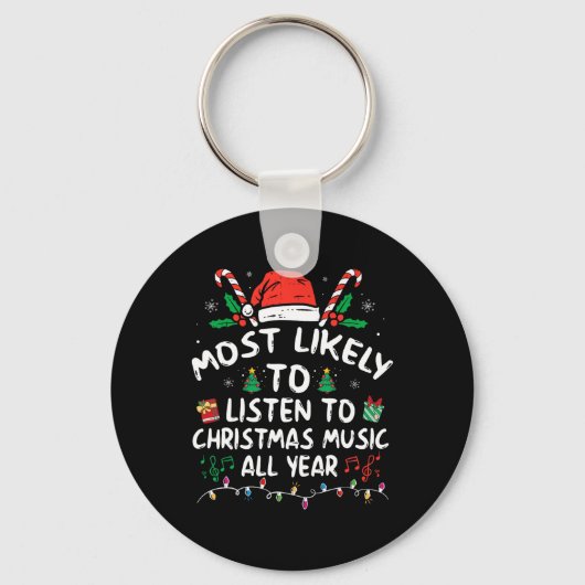 Porte-clés Plus susceptible d'écouter de la musique de Noël t (Recto)