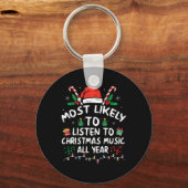 Porte-clés Plus susceptible d'écouter de la musique de Noël t (Recto)