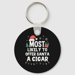 Porte-clés Plus susceptible d'offrir un cigare à Santa Noël d