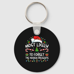 Porte-clés Plus susceptible d'oublier le Noël caché de la fam