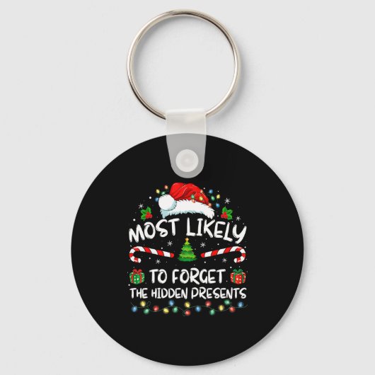Porte-clés Plus susceptible d'oublier le Noël caché de la fam (Recto)
