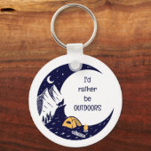 Porte-clés Plutôt Être Extérieur Citation Camping (Verso)