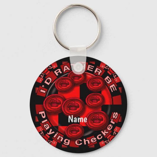 Porte-clés Plutôt Jouer porte - clé Checkers (Recto)