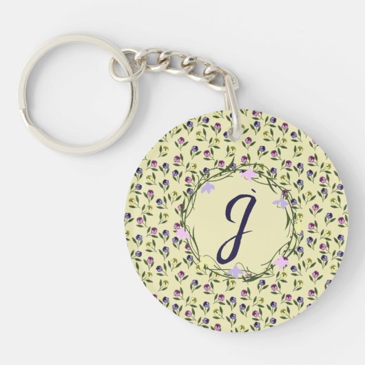 Porte-clés Plutôt rose et violet et jaune (Devant)