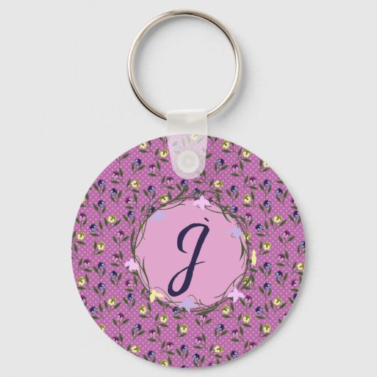 Porte-clés Plutôt rose et violet et jaune (Recto)