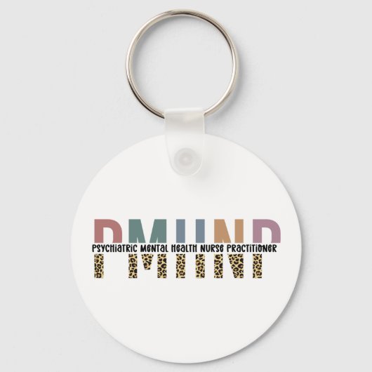 Porte-clés PMHNP Empreinte de léopard Psychiatrie Santé menta (Verso)