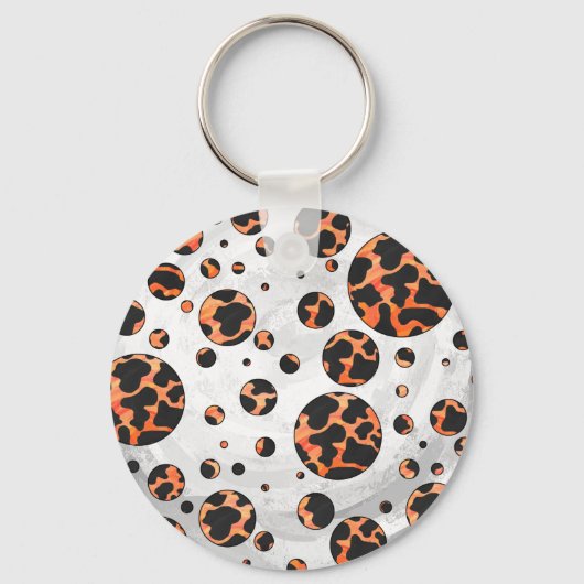 Porte-clés Poche noire et orange Polka Imprimer (Recto)