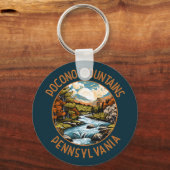 Porte-clés Pocono Mountains Pennsylvania Sunset Retro Art (Recto)
